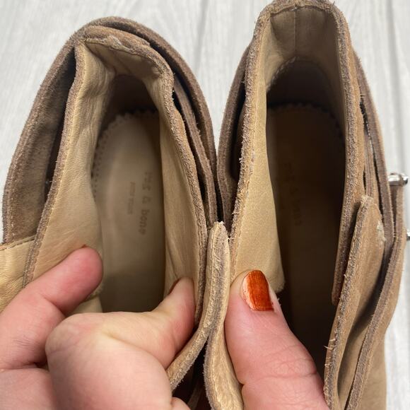 Rag & Bone Women's Tan The Harrow Suede Ankle Boots Size 9 Italian 39 - Picture 10 of 12